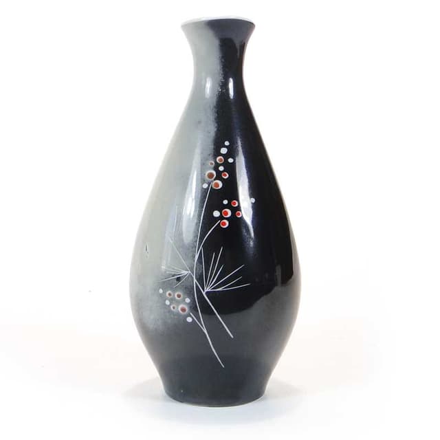 Wazon New Look, porcelana czarna, proj. L. Pokornianka, Polska, lata 60. - WYMIARY