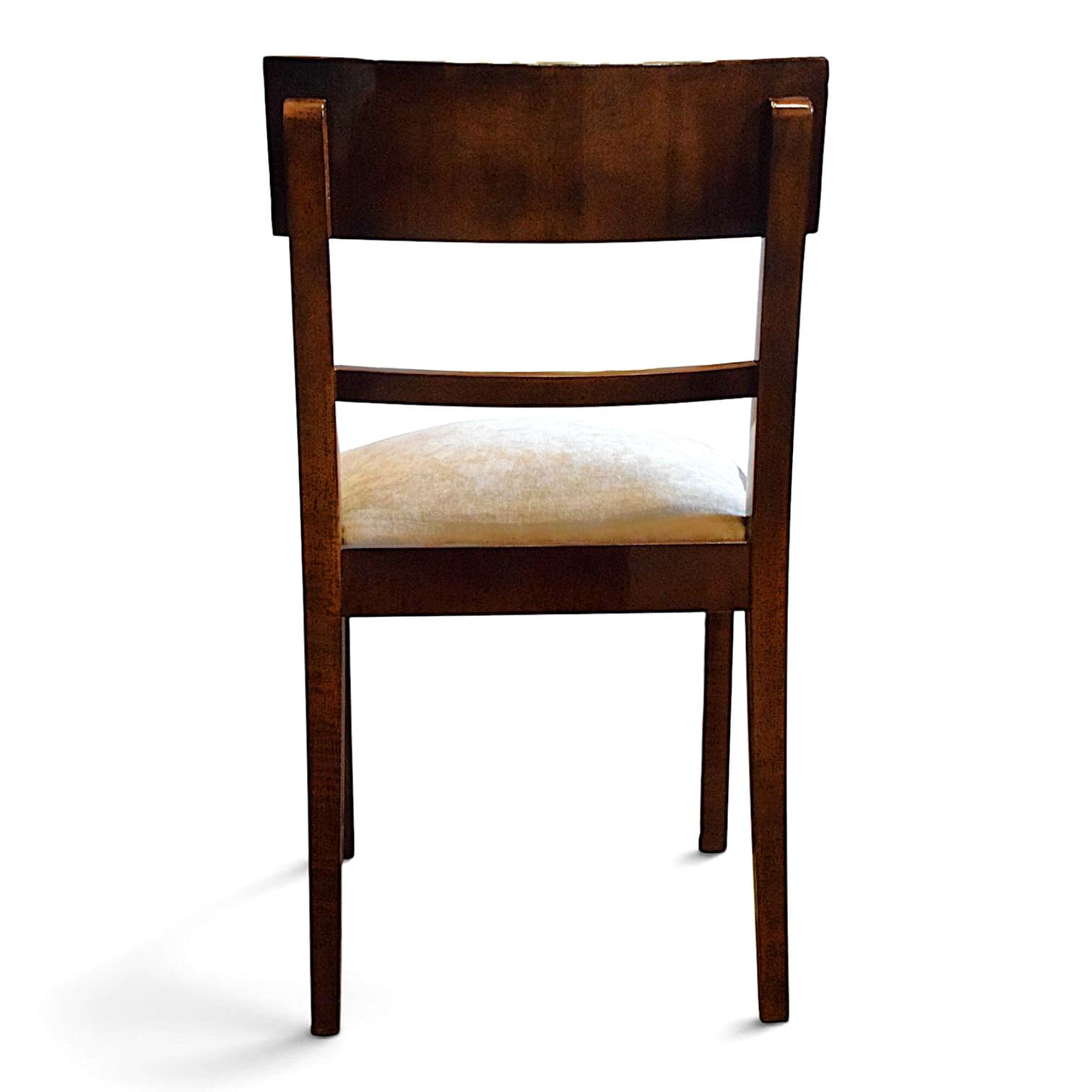 Set of four chairs Art Deco, walnut, beige velvet, 1930s - 352543