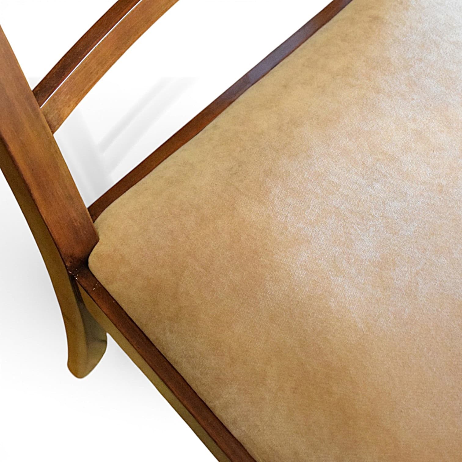 Set of four chairs Art Deco, walnut, beige velvet, 1930s - 352542