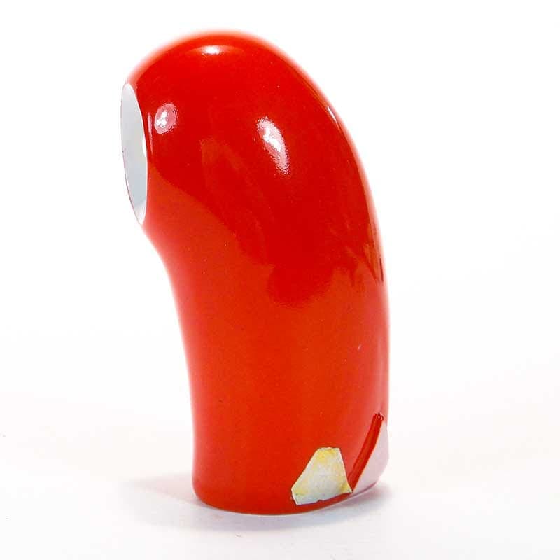 Owl figurine New Look, red porcelain, by J. Ježek, Royal Dux Bohemia, Czech Republic, 1950s. - 352562