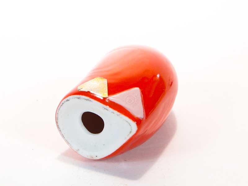 Owl figurine New Look, red porcelain, by J. Ježek, Royal Dux Bohemia, Czech Republic, 1950s. - 352564
