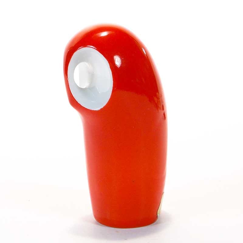 Owl figurine New Look, red porcelain, by J. Ježek, Royal Dux Bohemia, Czech Republic, 1950s. - 352561