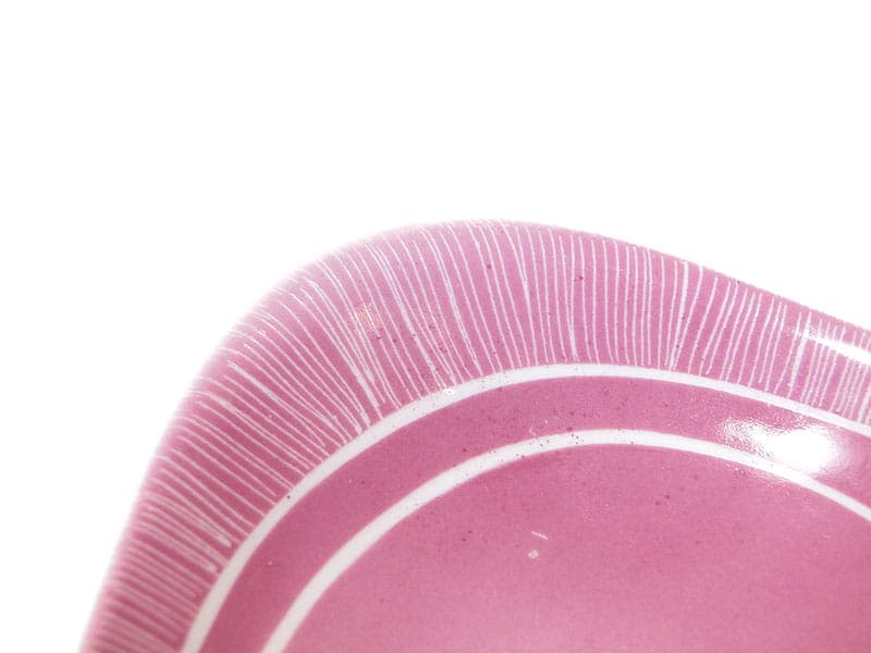 Dish Leaf, pink, porcelain, by D. Duszniak, Ćmielów, Poland, 1950s. - 352570