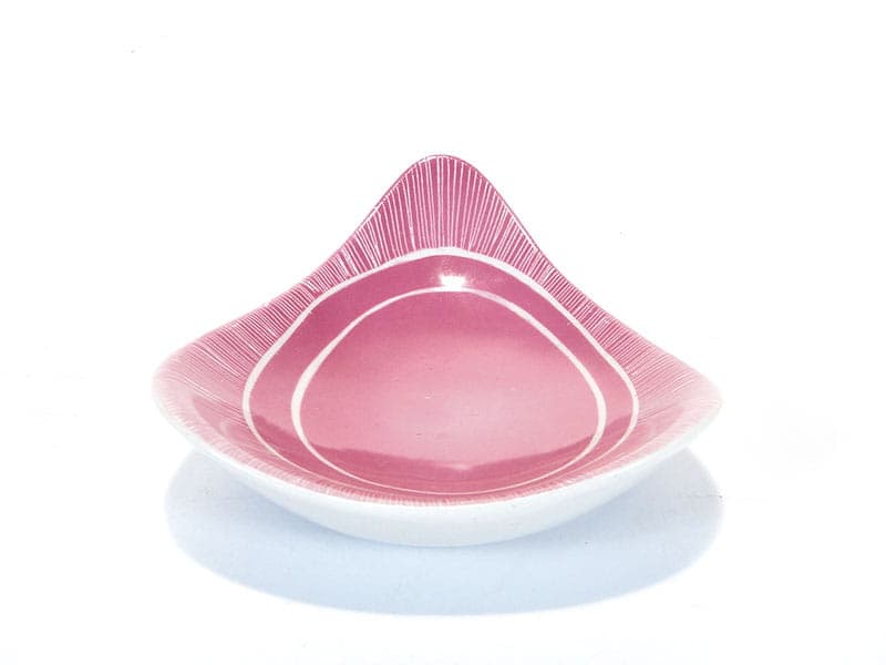 Dish Leaf, pink, porcelain, by D. Duszniak, Ćmielów, Poland, 1950s. - 352568