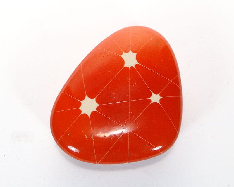 Bonbonniere New Look, orange-red, porcelain, Chodzież, Poland, 1960s. - 352575