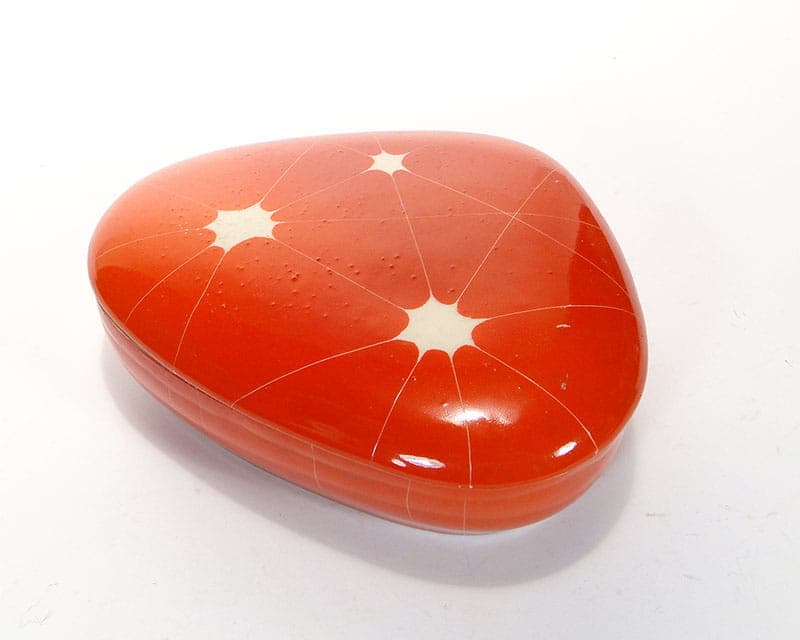 Bonbonniere New Look, orange-red, porcelain, Chodzież, Poland, 1960s. - 352580