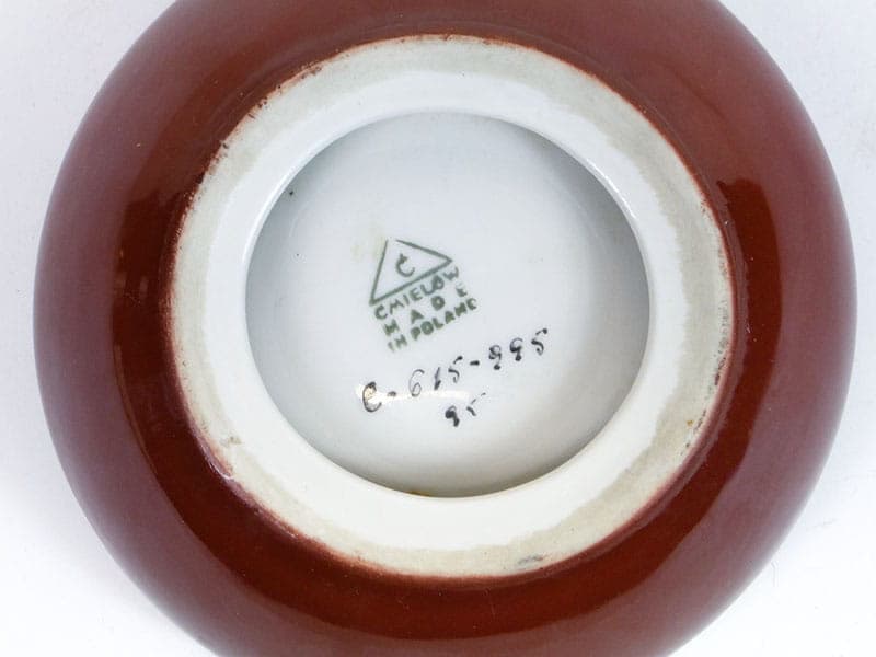 Dish New Look, yellow brown white porcelain, by Z. Przybyszewska, Ćmielów, Poland, 1950s. - 352598