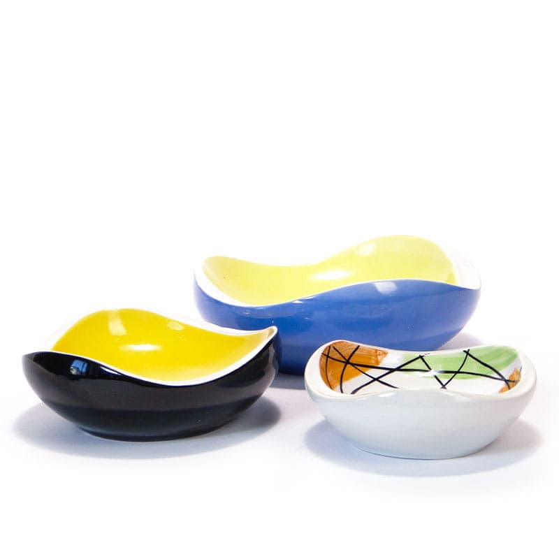 Centerpiece New Look, blue yellow white porcelain, by Z. Przybyszewska, Ćmielów, Poland, 1950s. - 352616