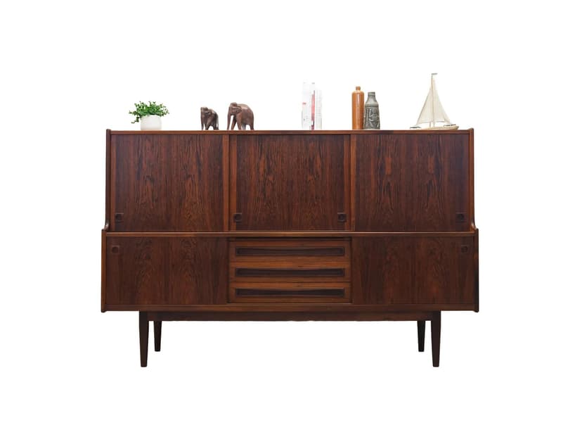 Highboard, palisander brązowy, proj. J. Andersen, Dania, lata 60.