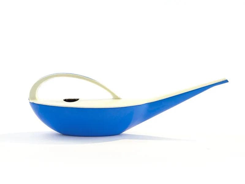 Watering Can Space Age, blue cream, plastic, by K. Kunis, Germany, 1960s. - 26021