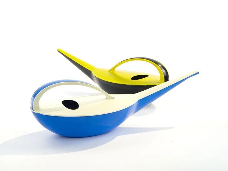 Watering Can Space Age, blue cream, plastic, by K. Kunis, Germany, 1960s. - 26026