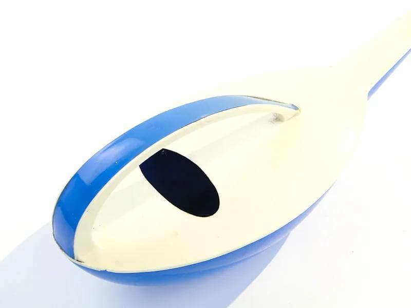 Watering Can Space Age, blue cream, plastic, by K. Kunis, Germany, 1960s. - 26023