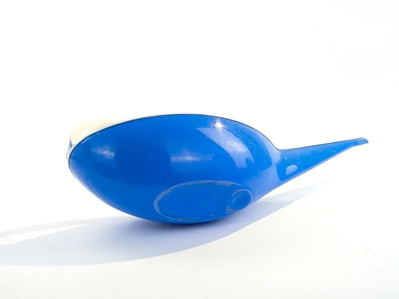 Watering Can Space Age, blue cream, plastic, by K. Kunis, Germany, 1960s. - 26024