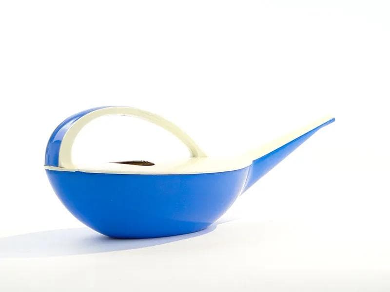 Watering Can Space Age, blue cream, plastic, by K. Kunis, Germany, 1960s. - 26022
