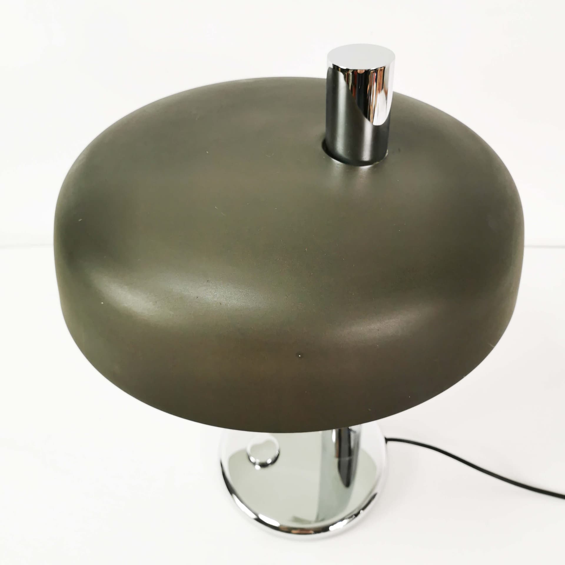 Lampa biurkowa Bauhaus, brązowy, metal chrom, proj. H. G. Pfaender, Hillebrand, Niemcy, lata 60. - 352762
