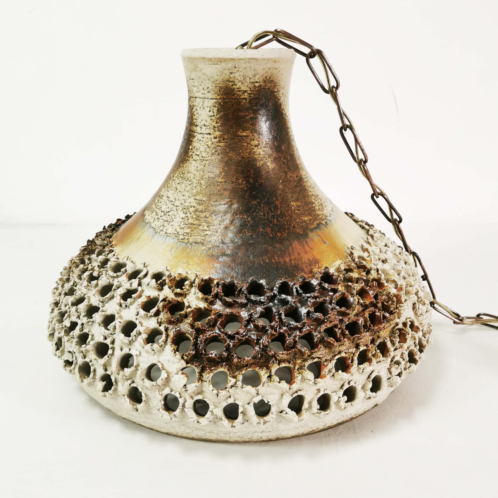 Lampa sufitowa Mid Century, brązowy, ceramika, Axella Design, Dania, lata 60. - 352796