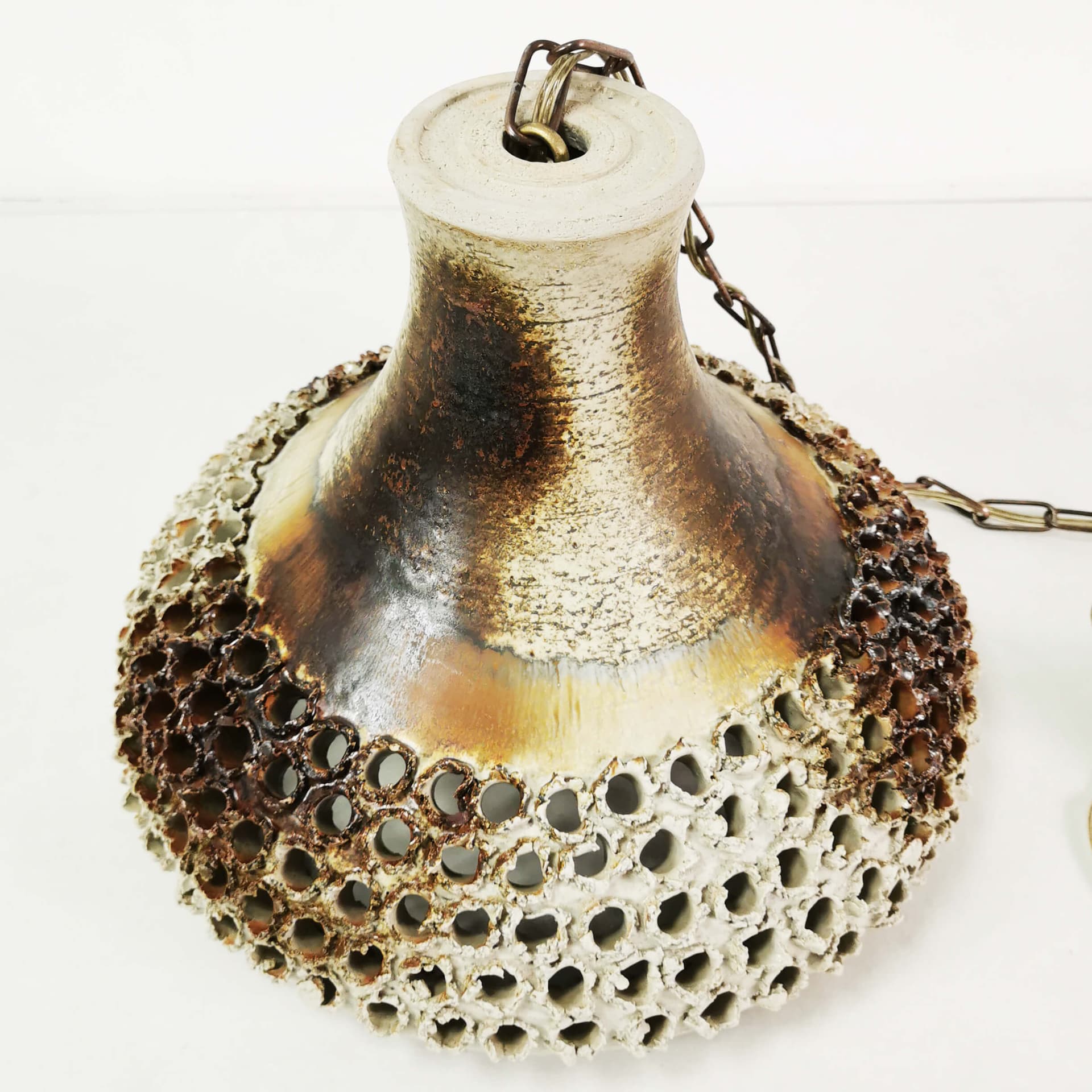 Lampa sufitowa Mid Century, brązowy, ceramika, Axella Design, Dania, lata 60. - 352797