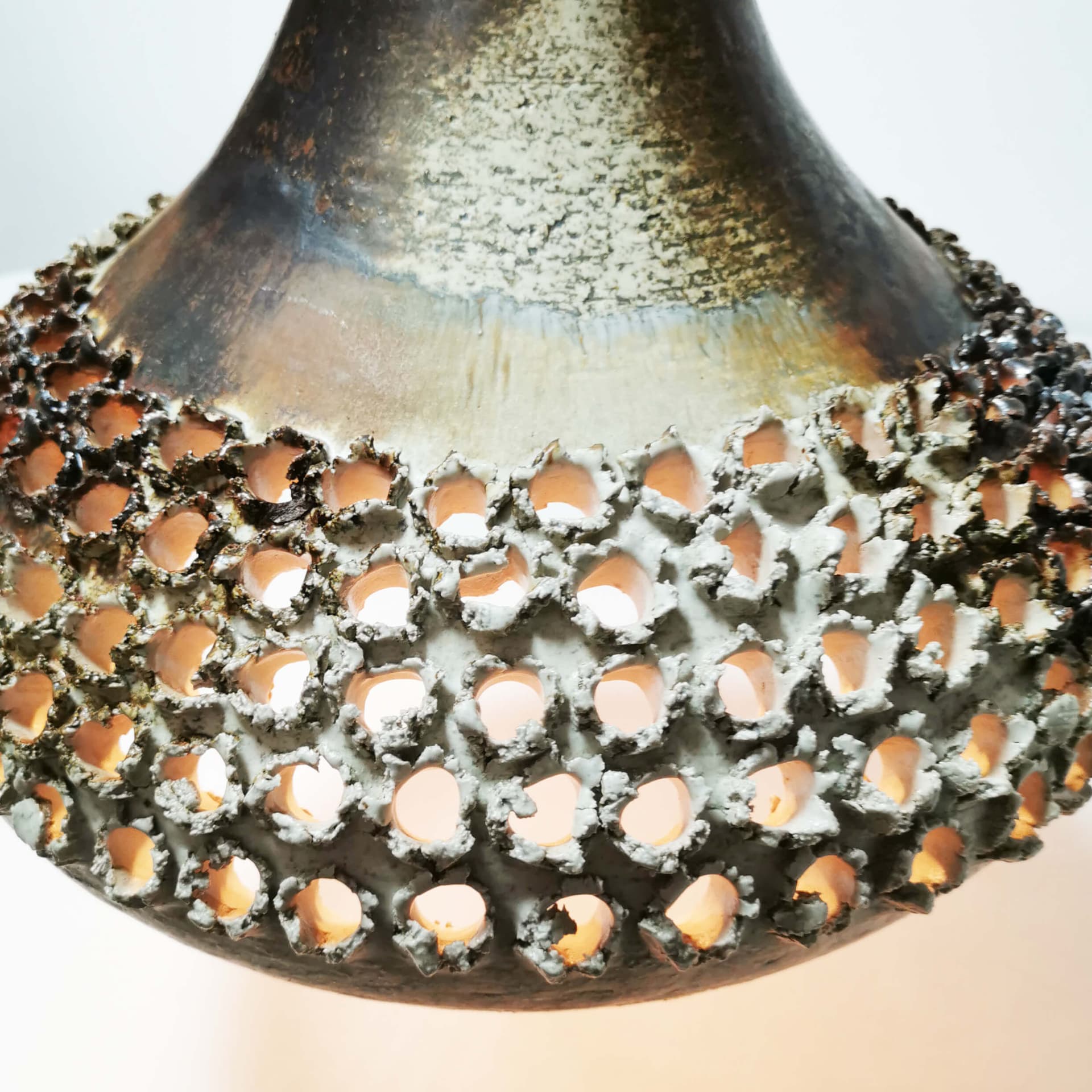 Lampa sufitowa Mid Century, brązowy, ceramika, Axella Design, Dania, lata 60. - 352803