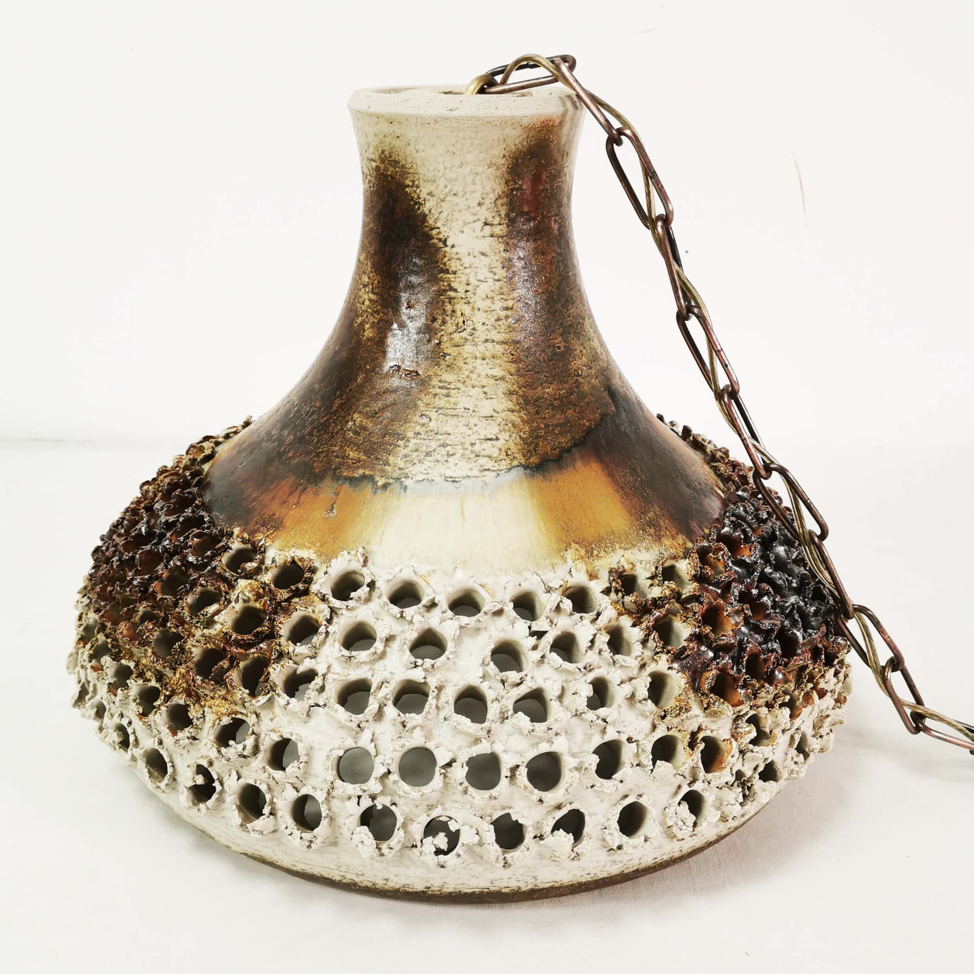 Lampa sufitowa Mid Century, brązowy, ceramika, Axella Design, Dania, lata 60. - 352795