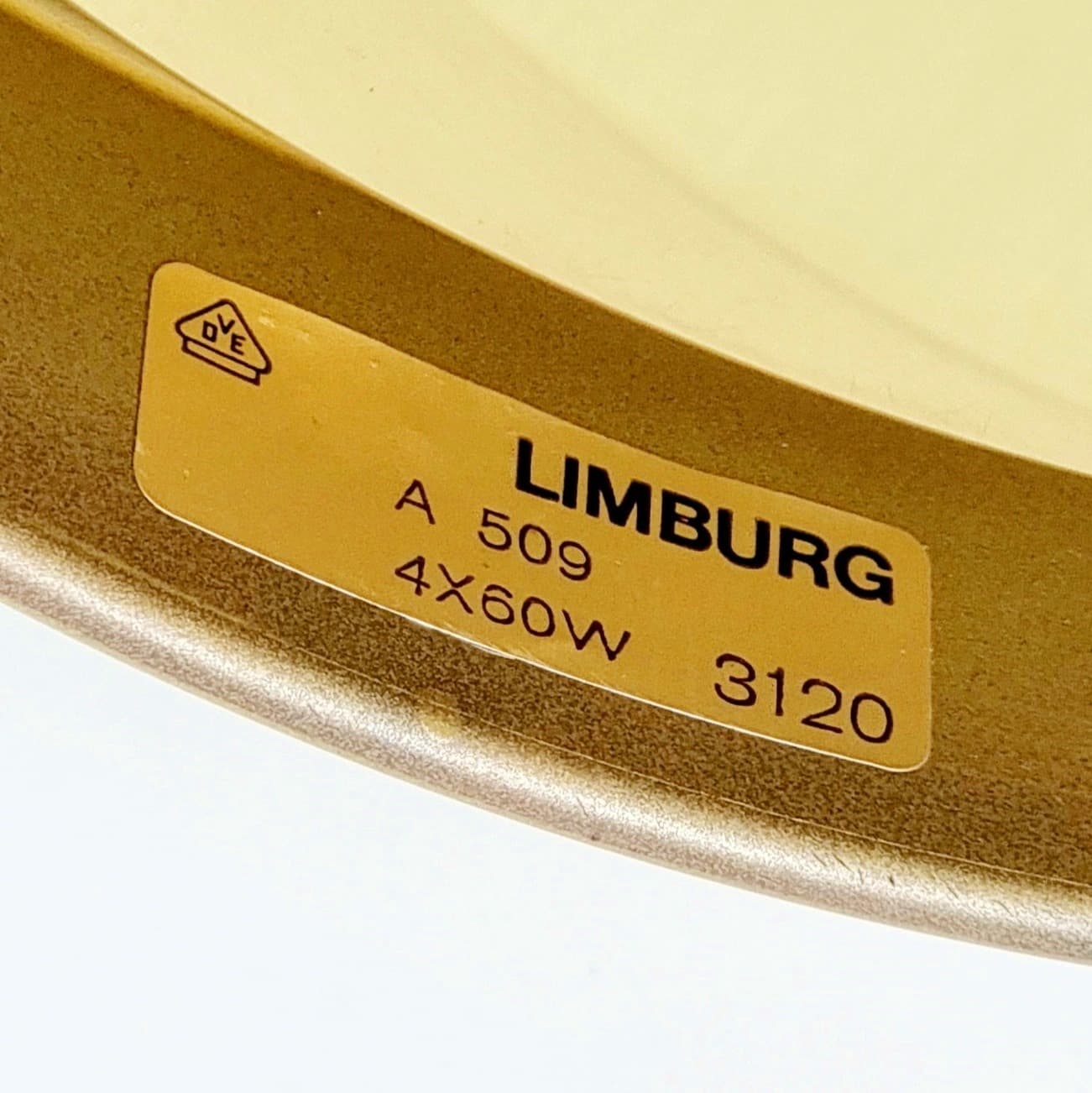 Plafon, szkło transparentne, mosiądz, Limburg, Niemcy, lata 60. - 352813