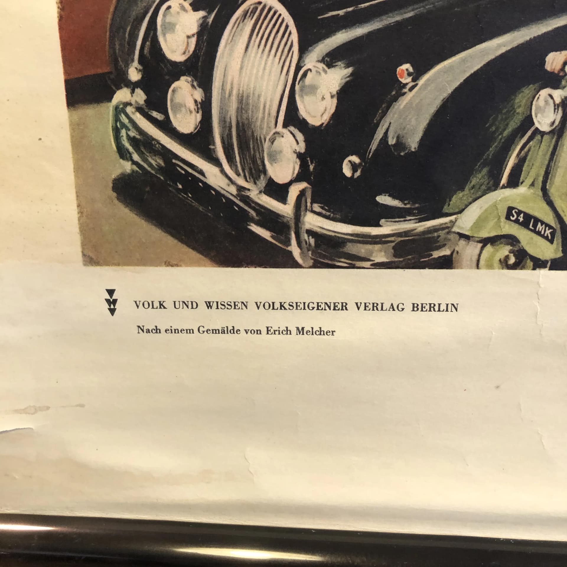 Educational Wall Chart Piccadilly Circus, multicolor paper, by E. Melcher, Germany, 1960s. - 26203