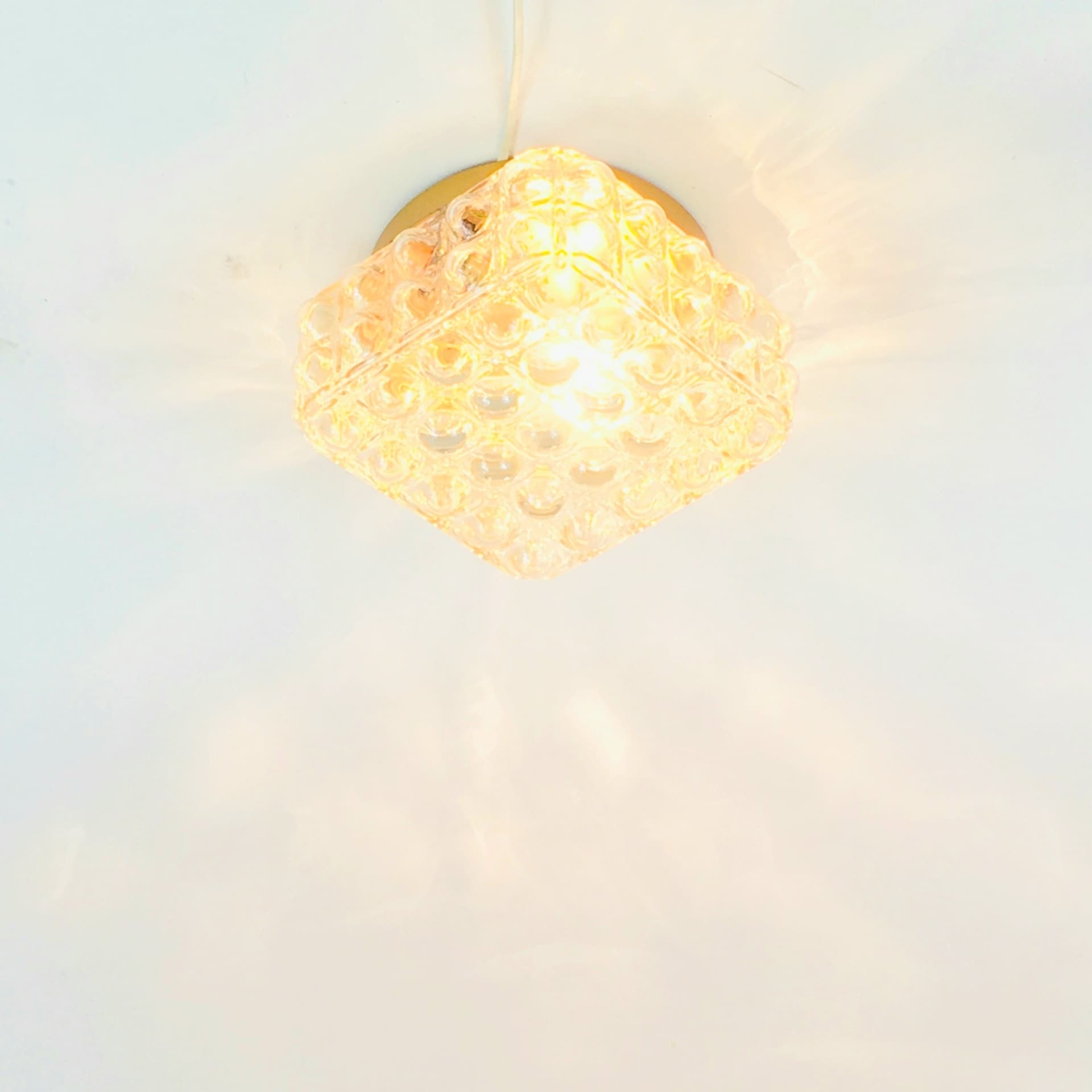 Kinkiet Bubble, szkło żółte, proj. H. Tynell, Limburg, Niemcy, lata 70. - 352835