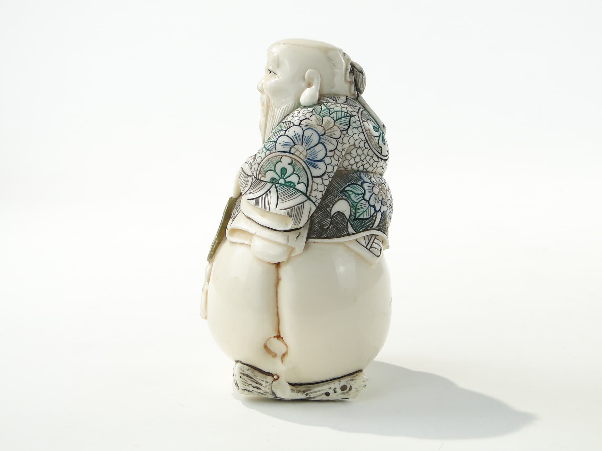 Figura chińskiego mędrca, ivorine kremowy, Daleki Wschód, początek XX wieku - 352890