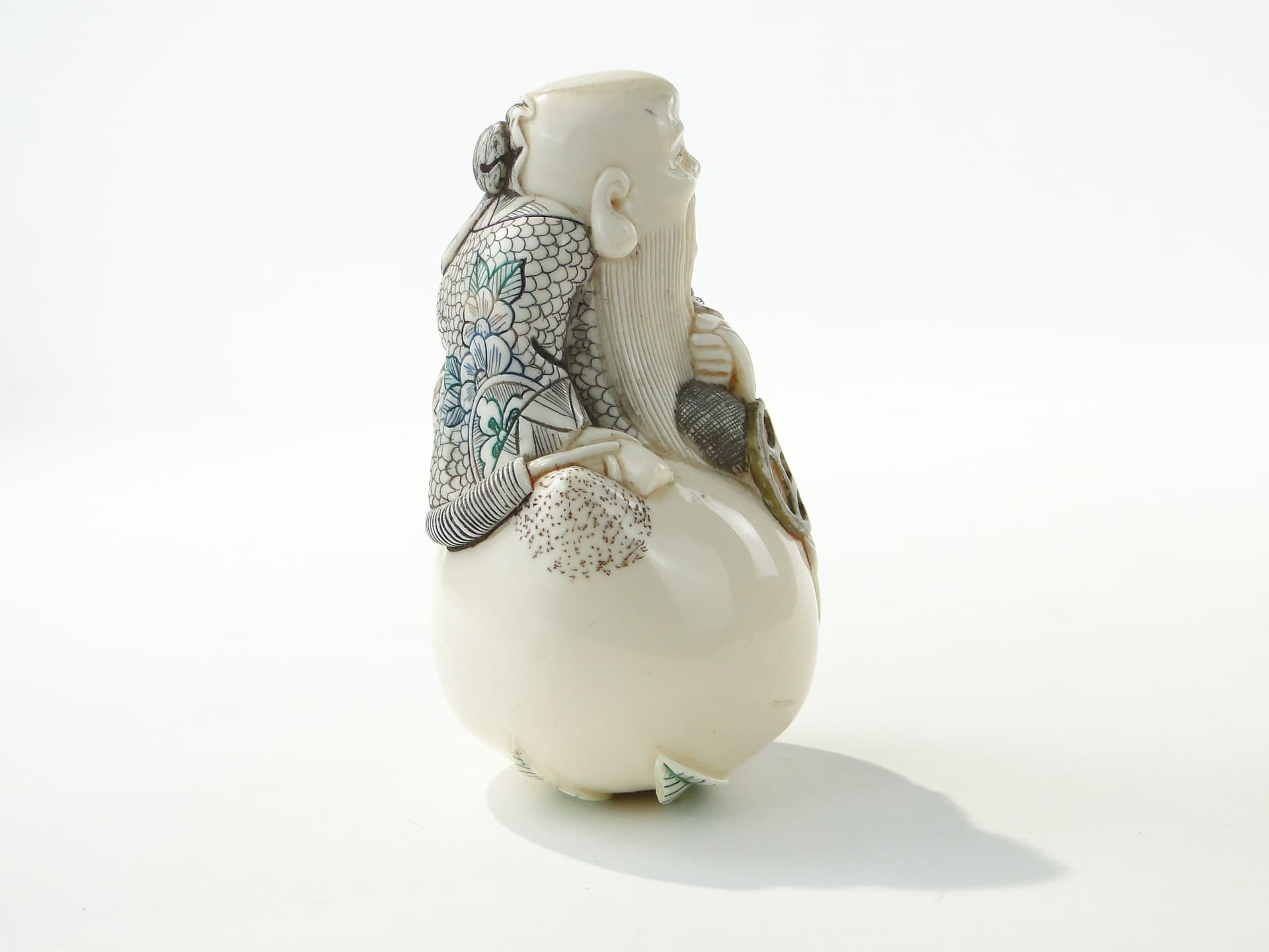 Figura chińskiego mędrca, ivorine kremowy, Daleki Wschód, początek XX wieku - 352897