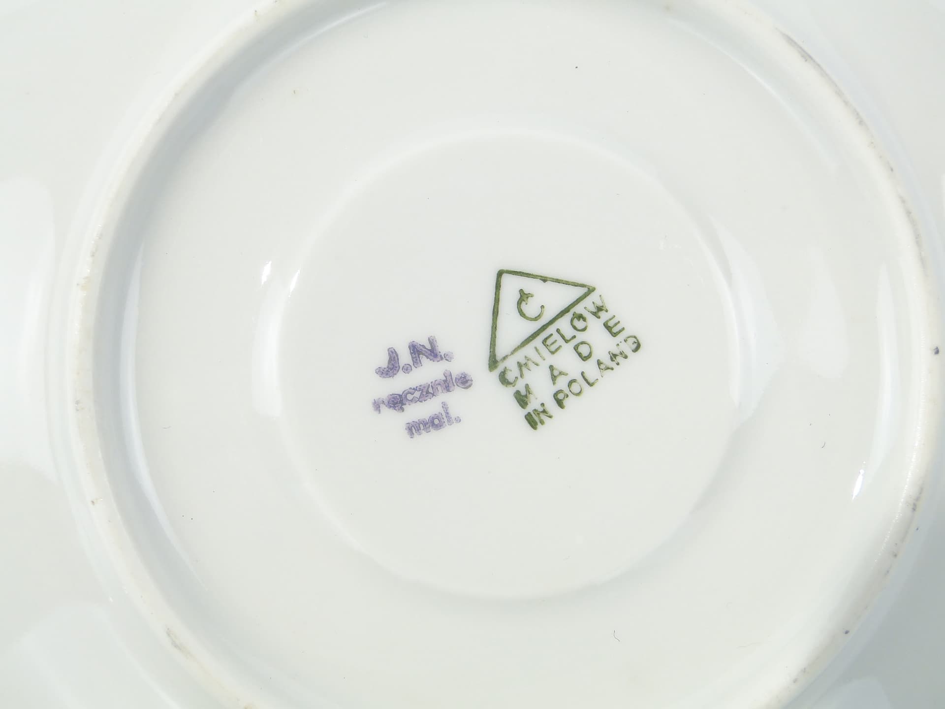Zestaw śniadaniowy Goplana, biały złoty, porcelana, proj. W. Potacki, Ćmielów, Polska, lata 50. - 352911