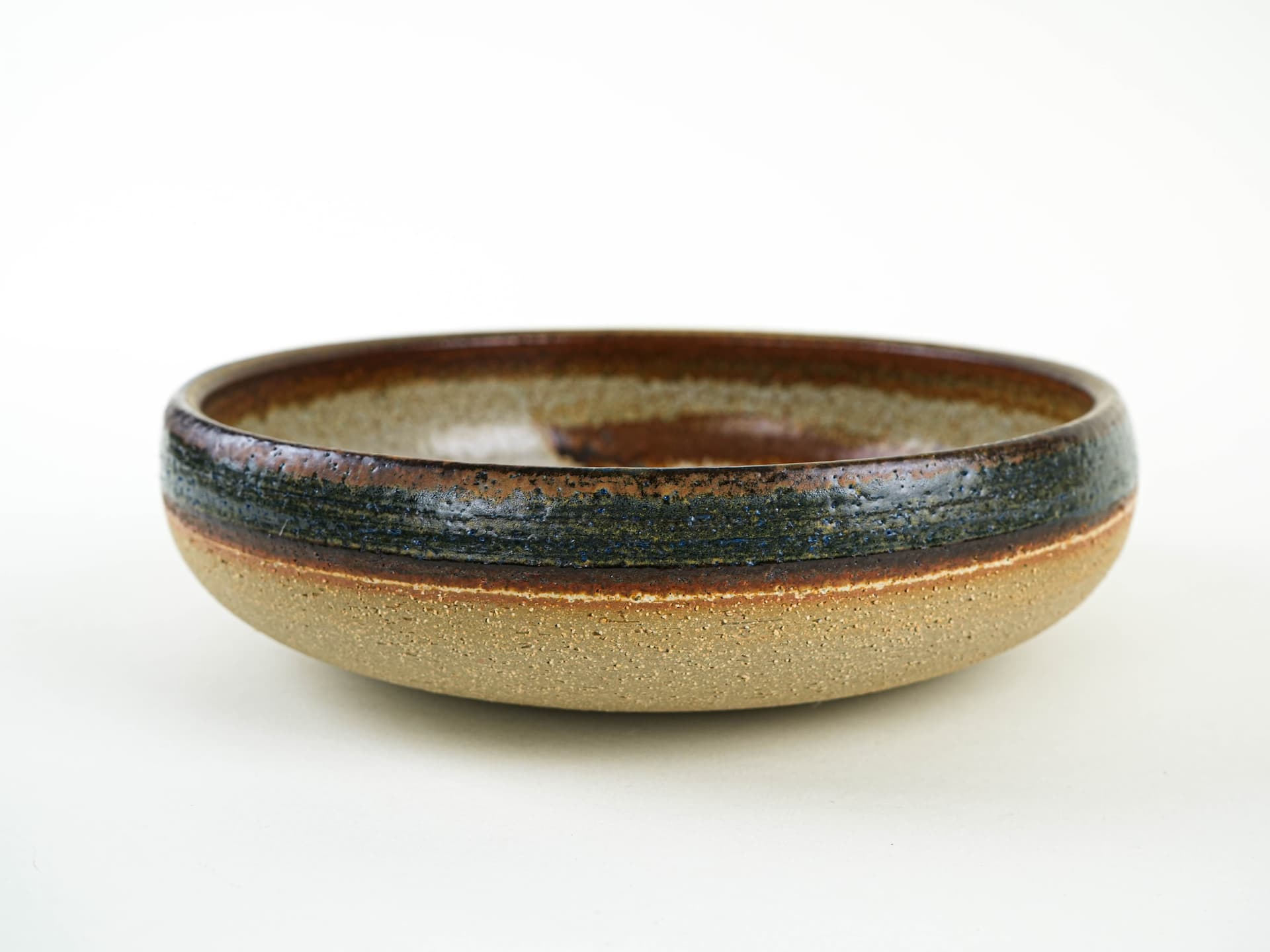 Bowl, beige blue ceramic, Søholm, Denmark, 1960s. - 352993