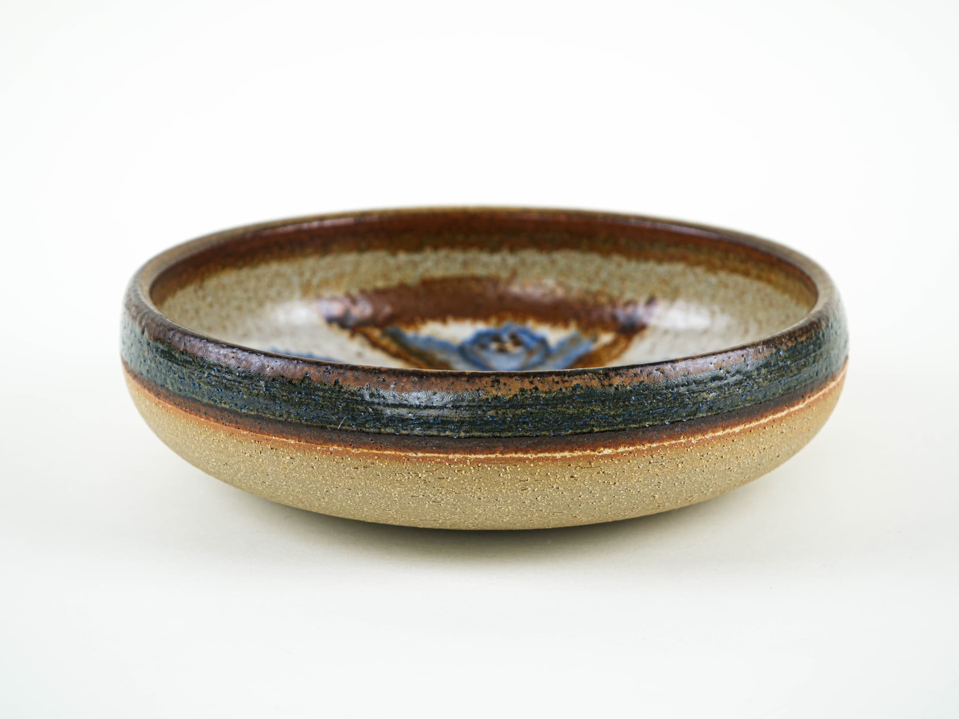 Bowl, beige blue ceramic, Søholm, Denmark, 1960s. - 352992
