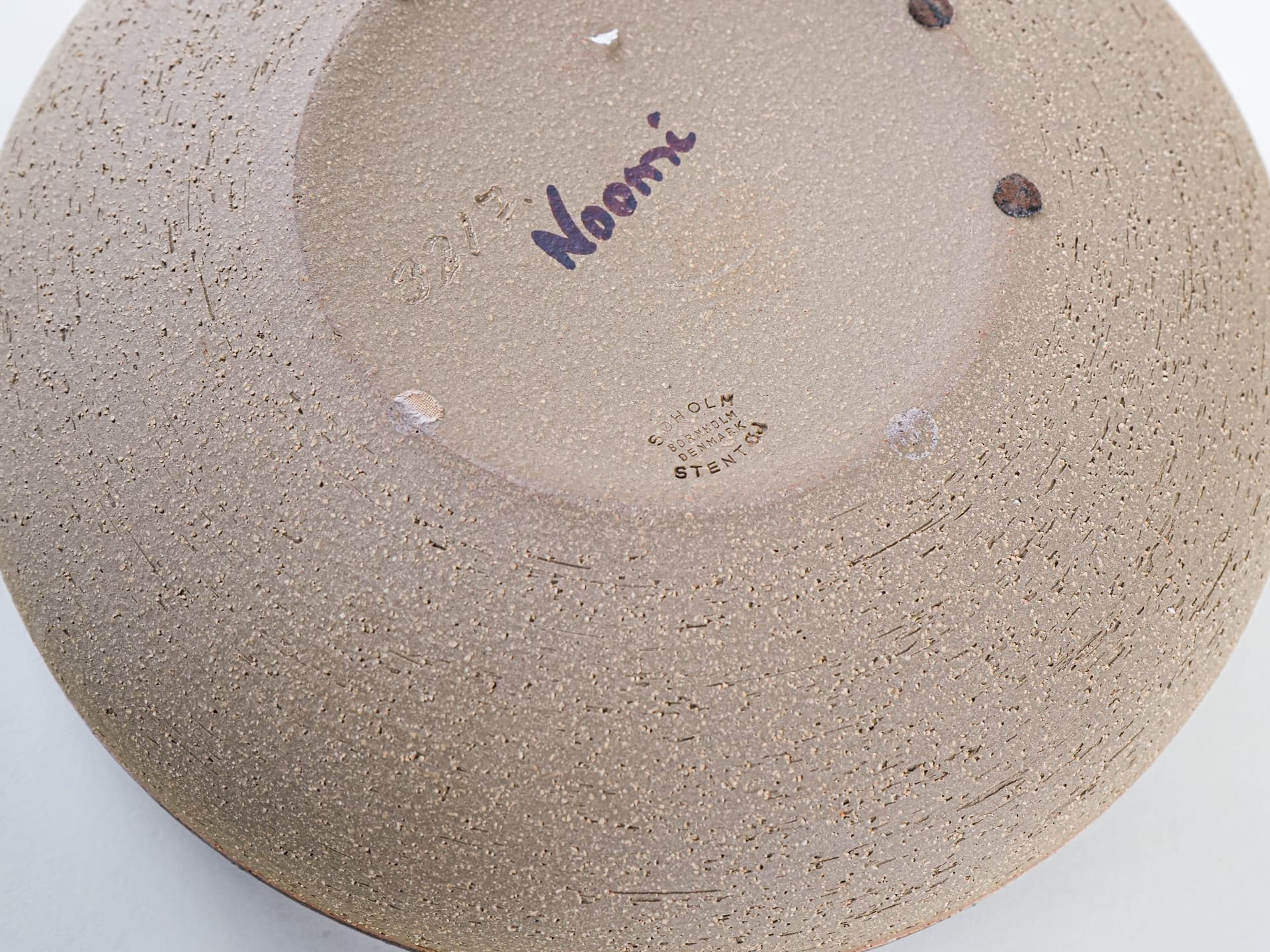 Bowl, beige blue ceramic, Søholm, Denmark, 1960s. - 352998