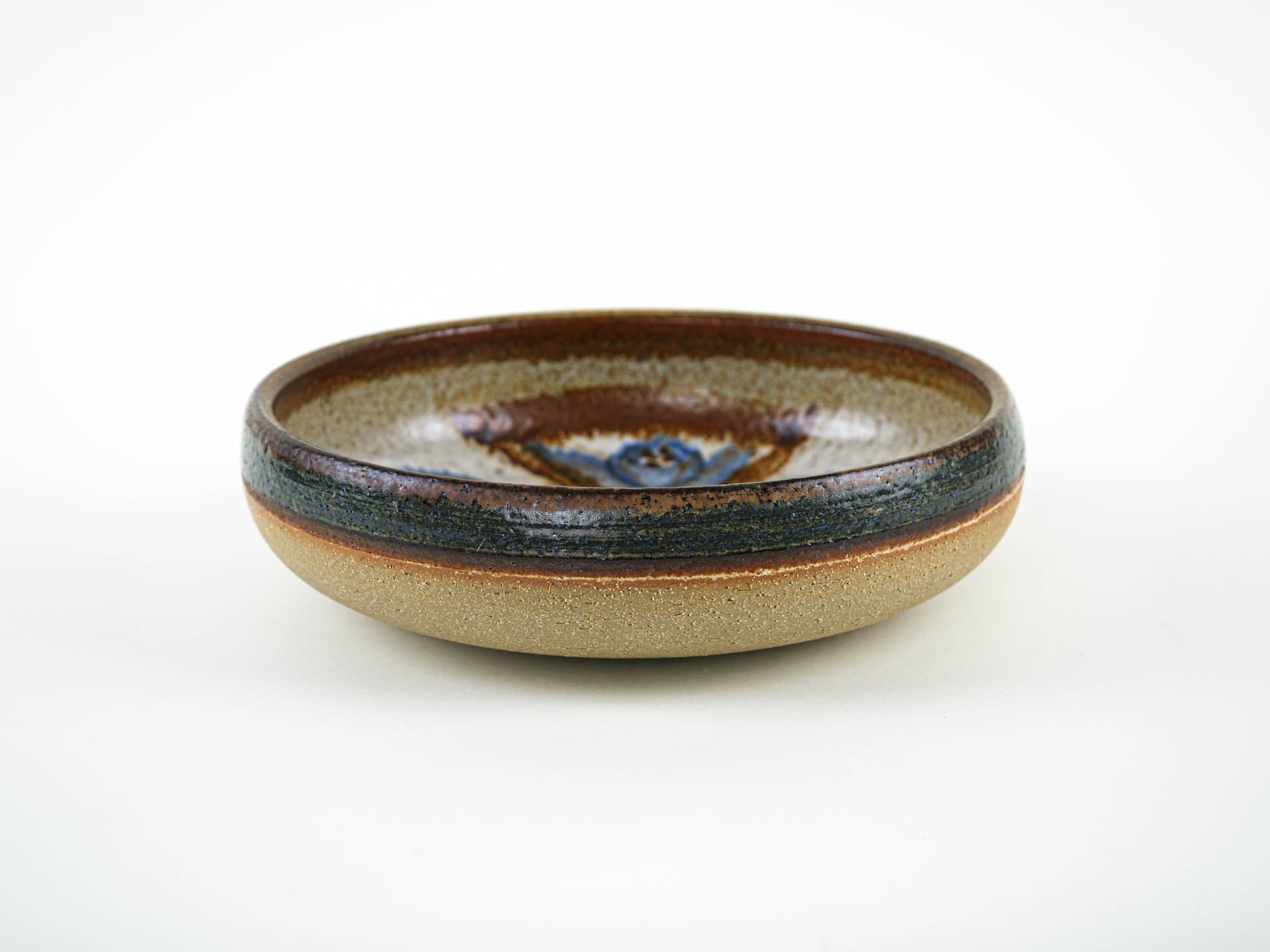 Bowl, beige blue ceramic, Søholm, Denmark, 1960s. - 352991