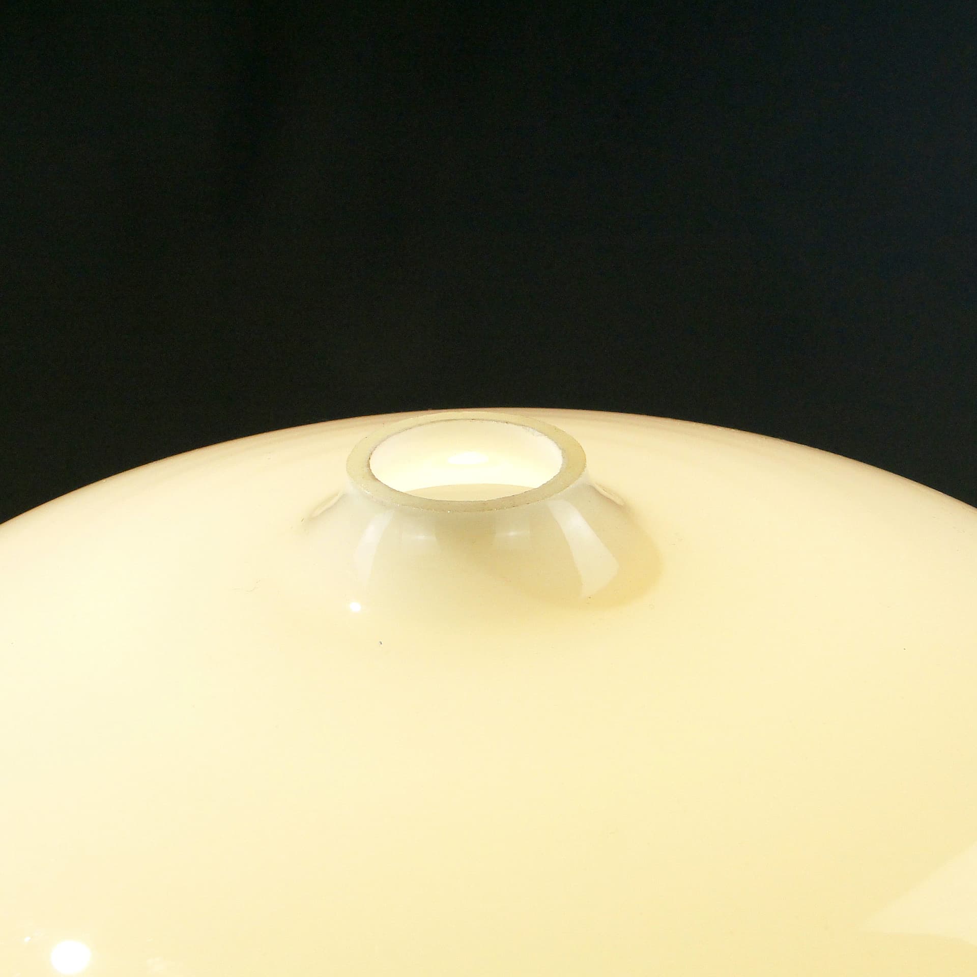 Lampa stołowa Space Age, szkło żółty, metal biały, Polska, lata 50. - 353115