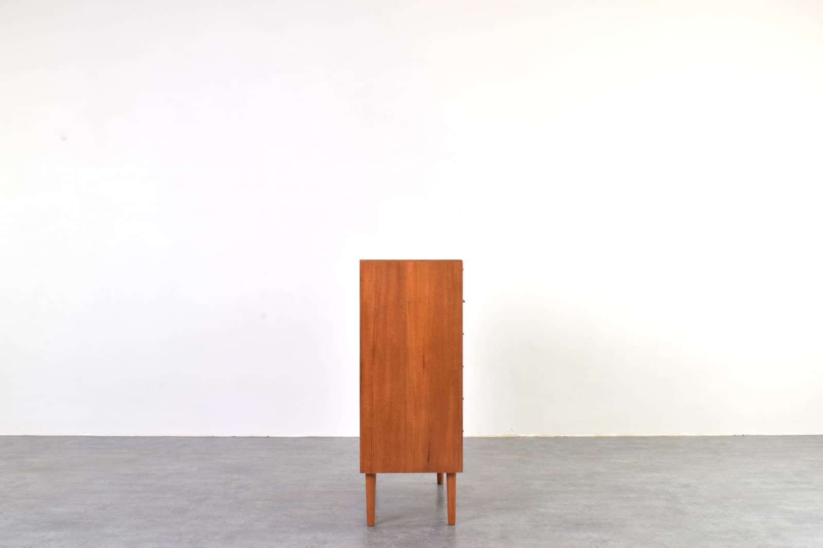 Komoda op-art, teak brązowy biały pomarańczowy, Dania, lata 60. - 353156