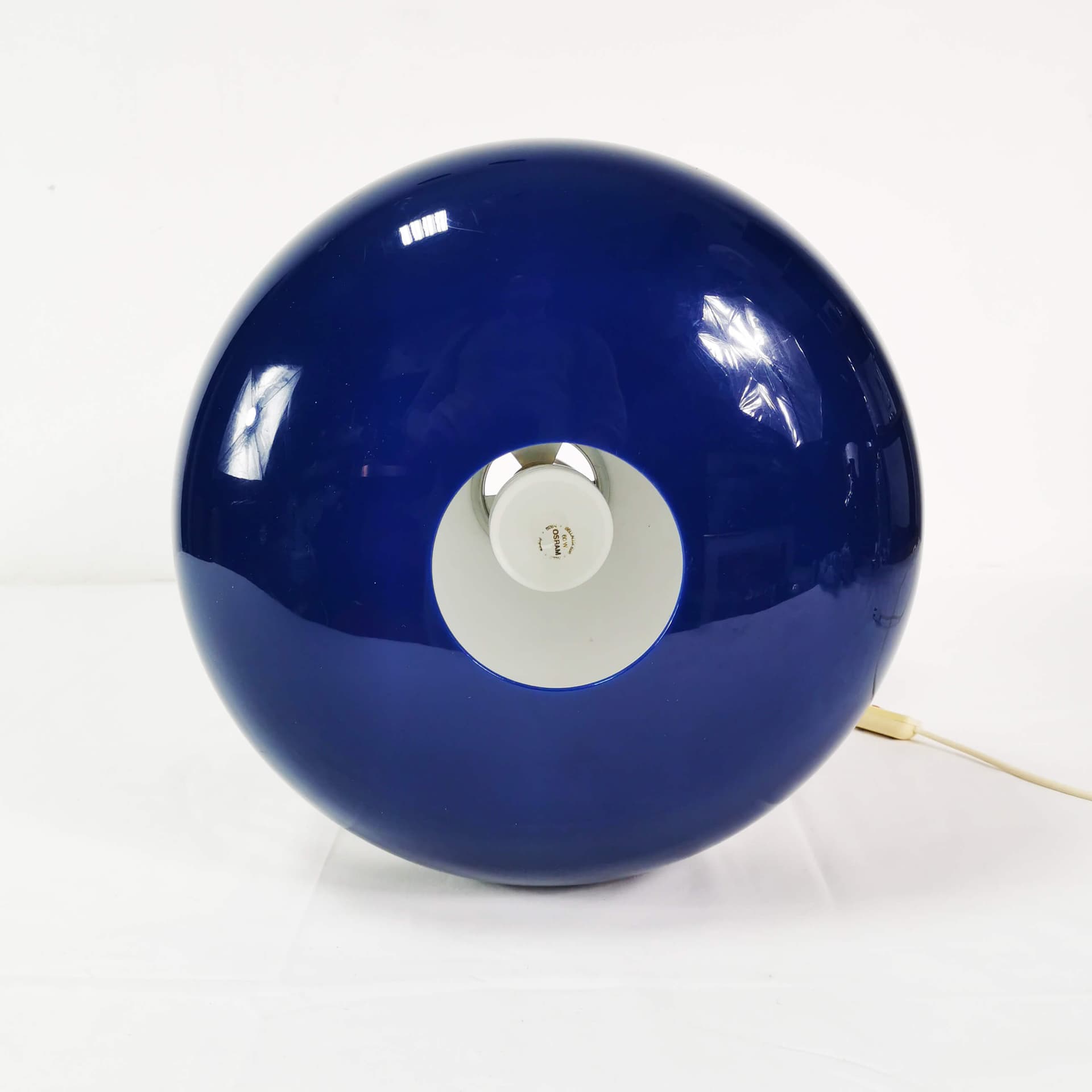 Lampa stołowa Space Age, niebieski biały, plastik, Niemcy, lata 60. - 353213