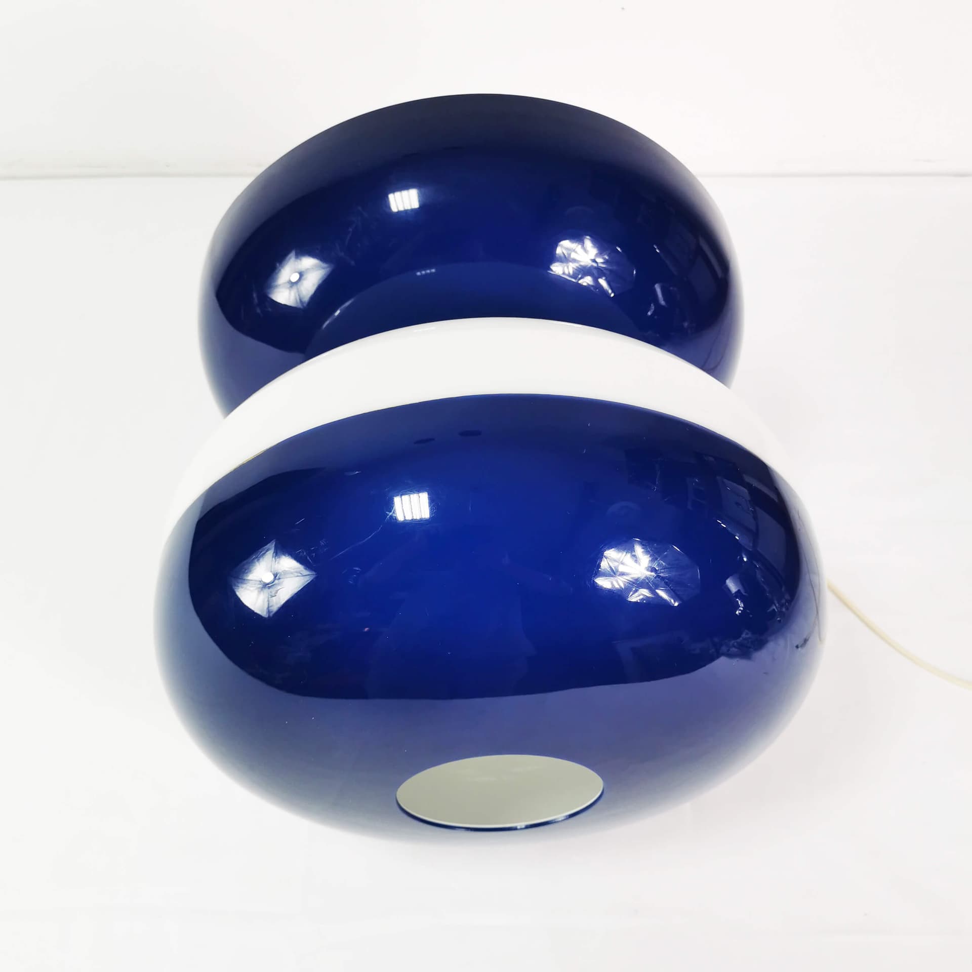 Lampa stołowa Space Age, niebieski biały, plastik, Niemcy, lata 60. - 353214
