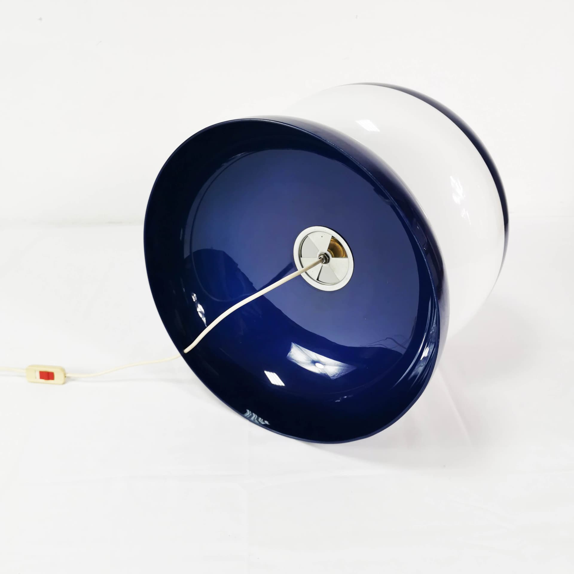 Lampa stołowa Space Age, niebieski biały, plastik, Niemcy, lata 60. - 353216