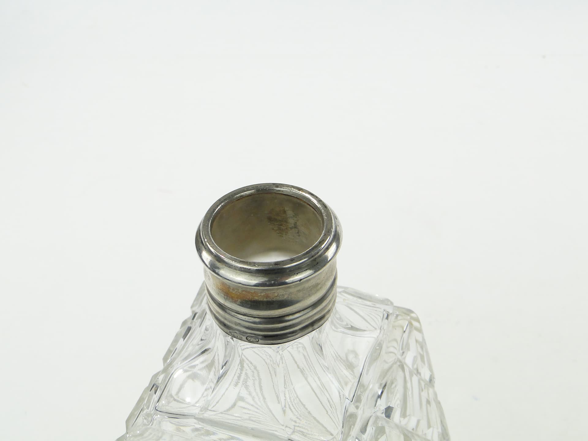 Whisky decanter, transparent crystal, silver, Italy, 1950s - 353274