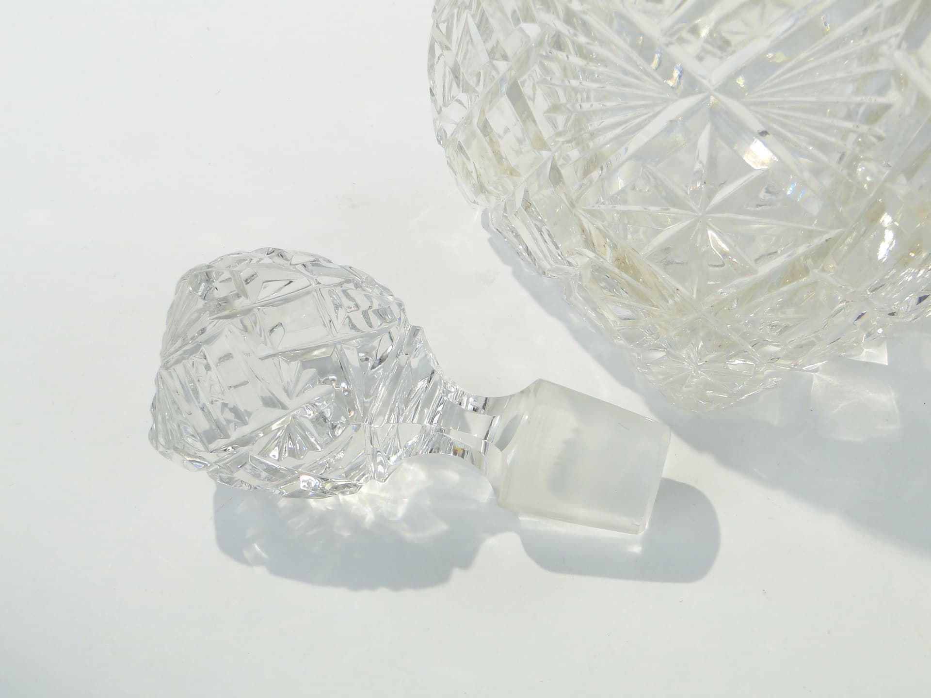 Whisky decanter, transparent crystal, silver, Italy, 1950s - 353268