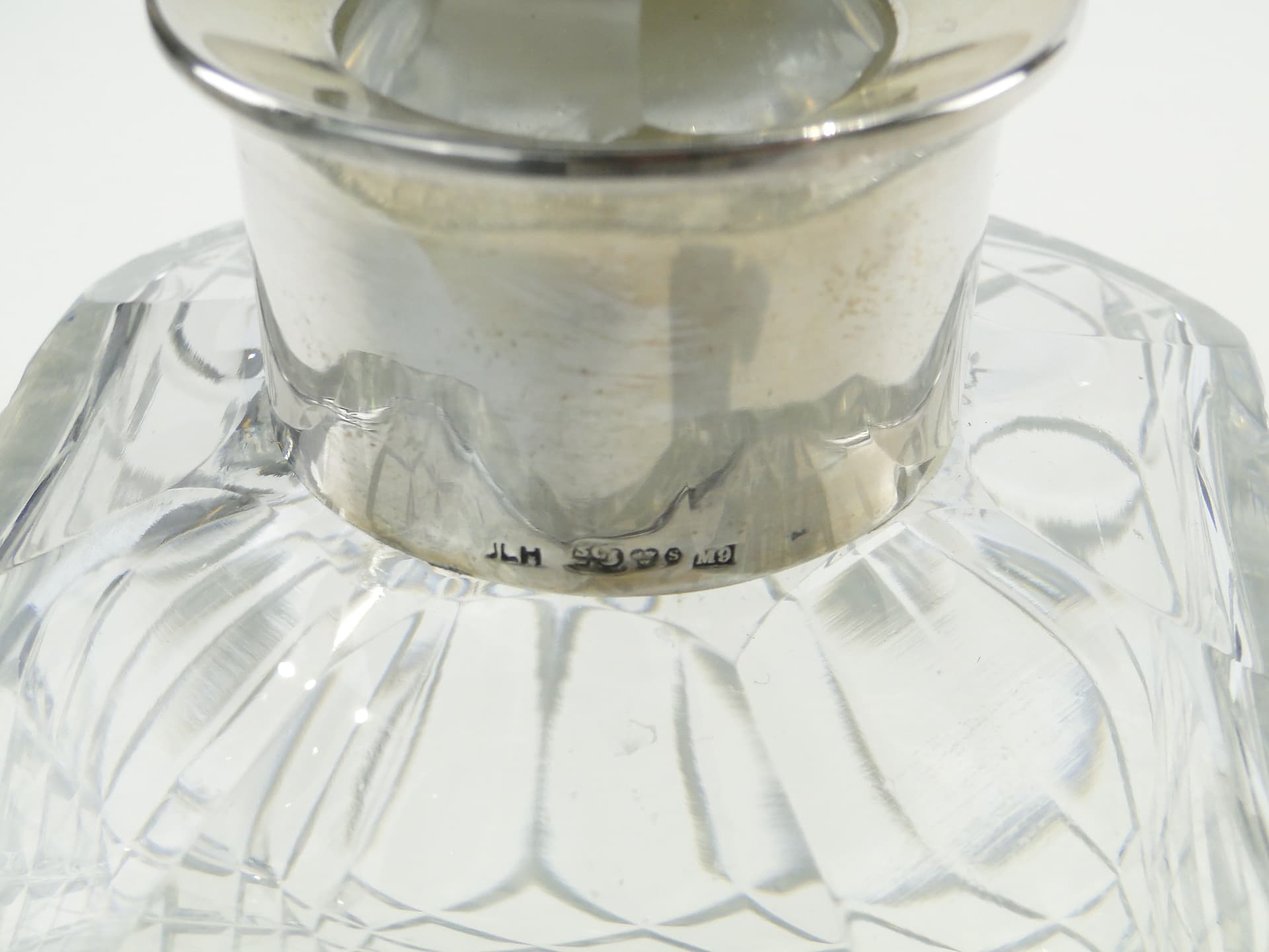 Whisky decanter, clear crystal, silver, Sweden, 1950s - 353288
