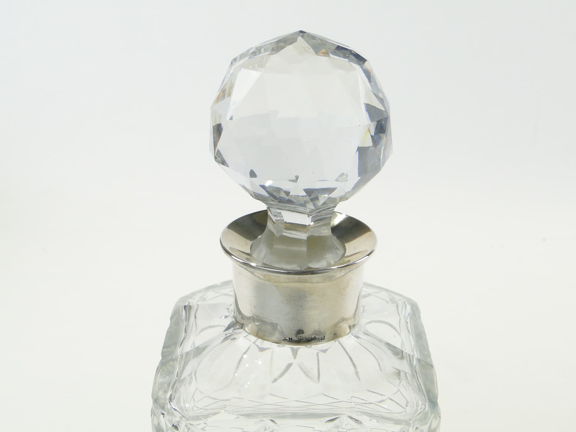Whisky decanter, clear crystal, silver, Sweden, 1950s - 353287