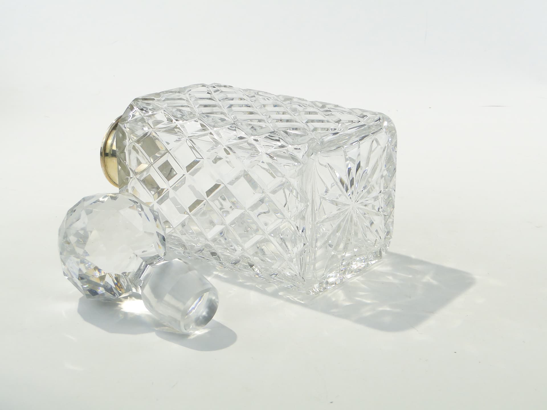 Whisky decanter, clear crystal, silver, Sweden, 1950s - 353284
