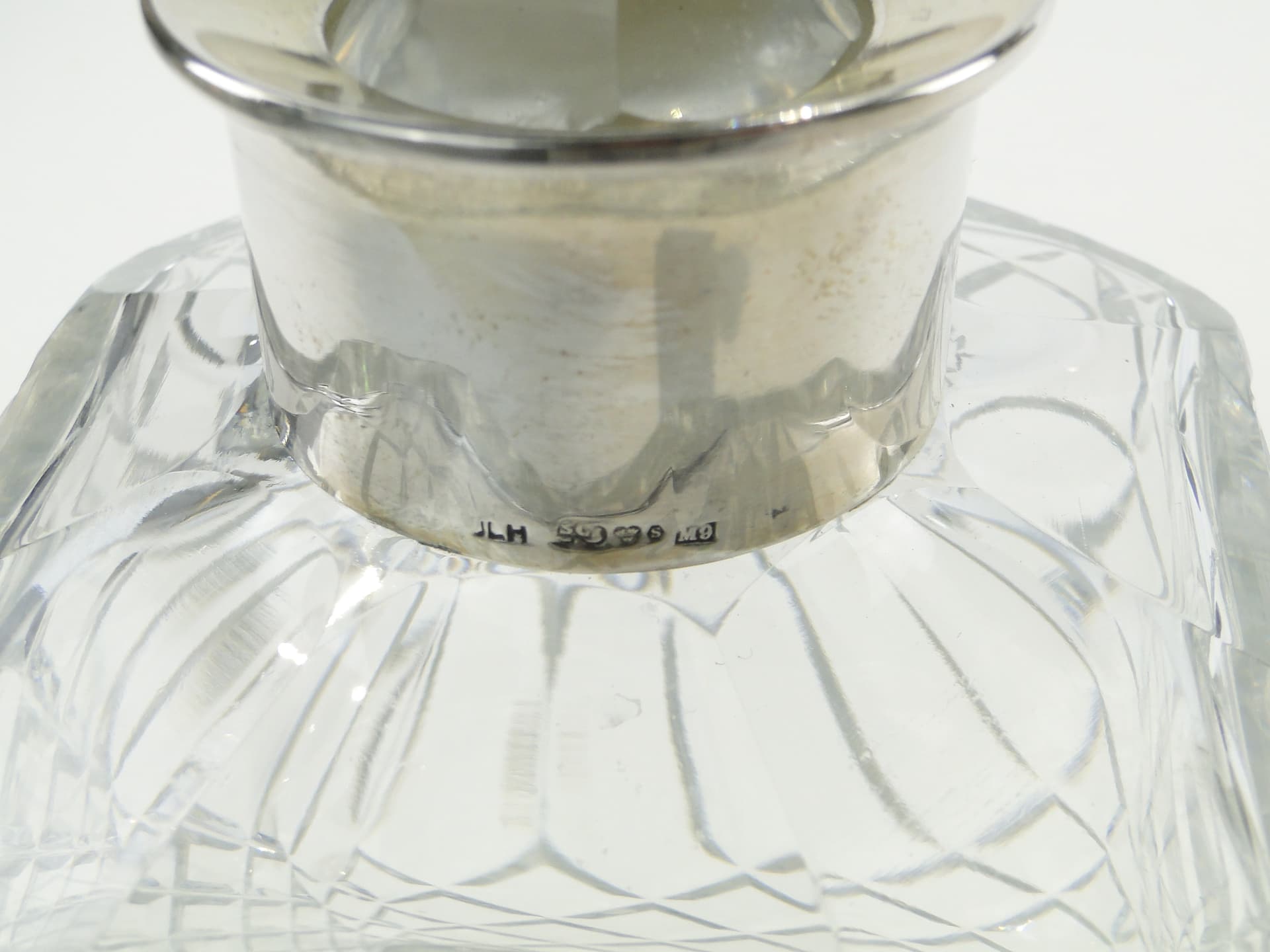 Whisky decanter, clear crystal, silver, Sweden, 1950s - 353289