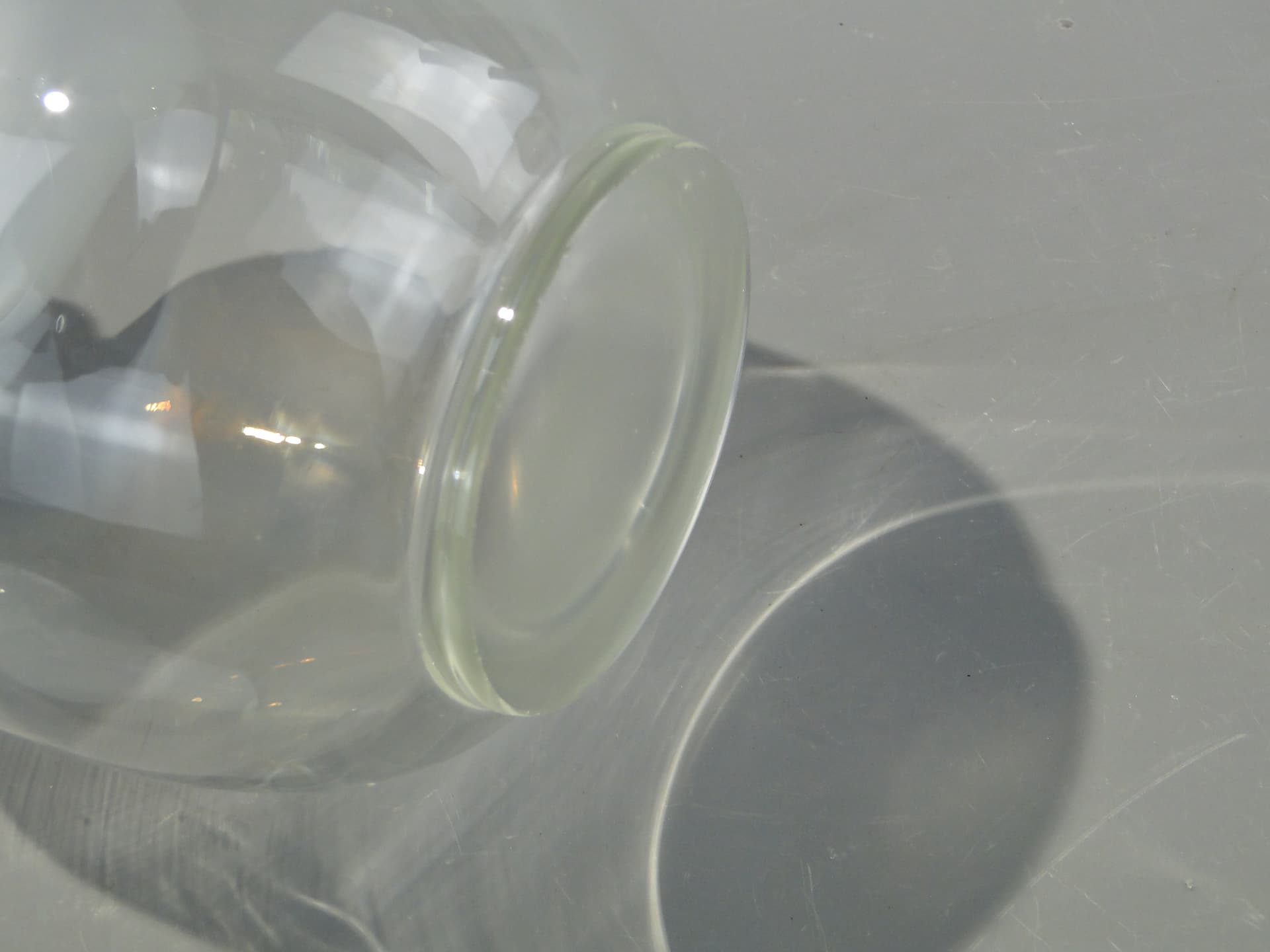 Carafe, transparent white glass, by J. Słuczan-Orkusz, Poland, 1980s. - 353296