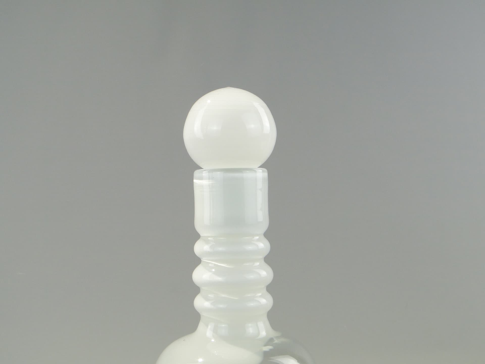 Carafe, transparent white glass, by J. Słuczan-Orkusz, Poland, 1980s. - 353292