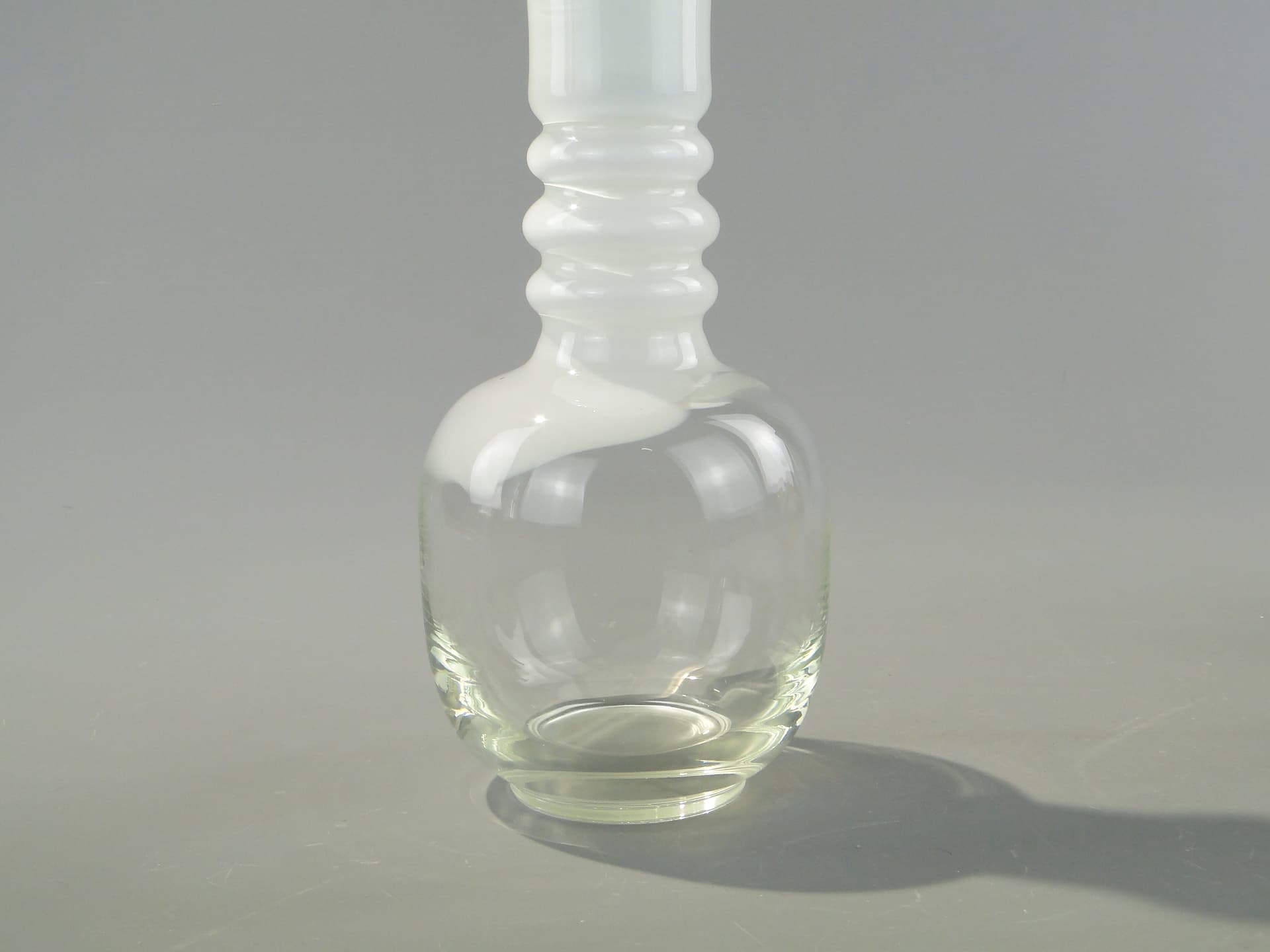 Carafe, transparent white glass, by J. Słuczan-Orkusz, Poland, 1980s. - 353293