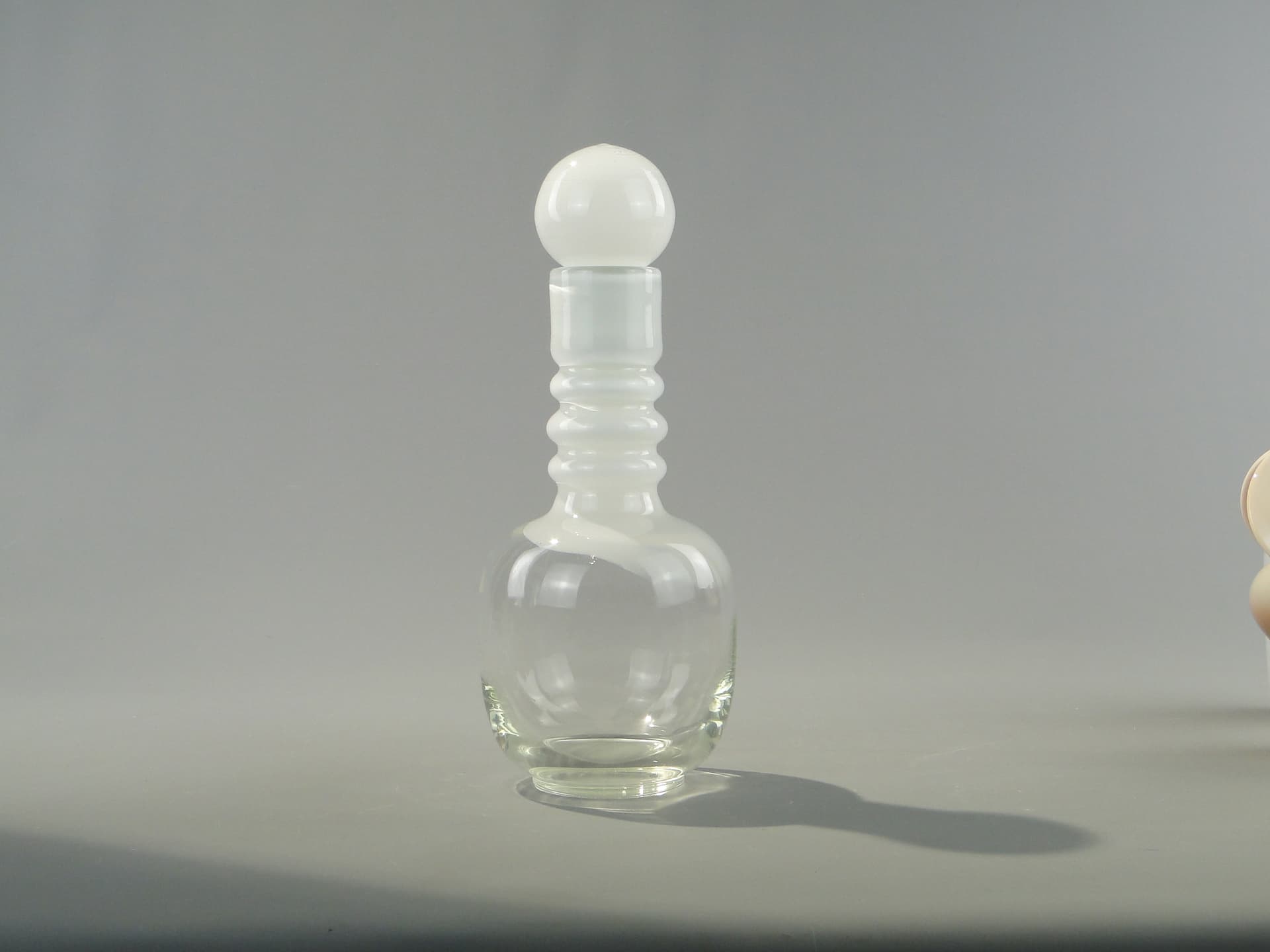 Carafe, transparent white glass, by J. Słuczan-Orkusz, Poland, 1980s. - 353291