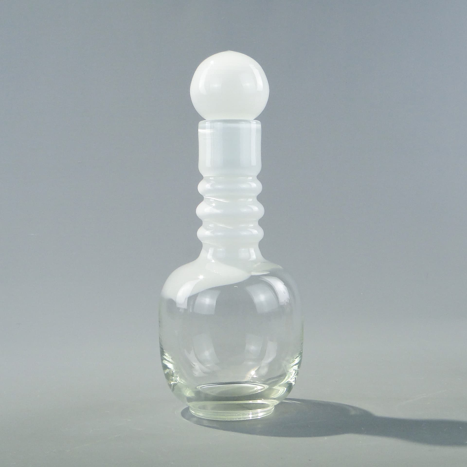 Carafe, transparent white glass, by J. Słuczan-Orkusz, Poland, 1980s. - 353290