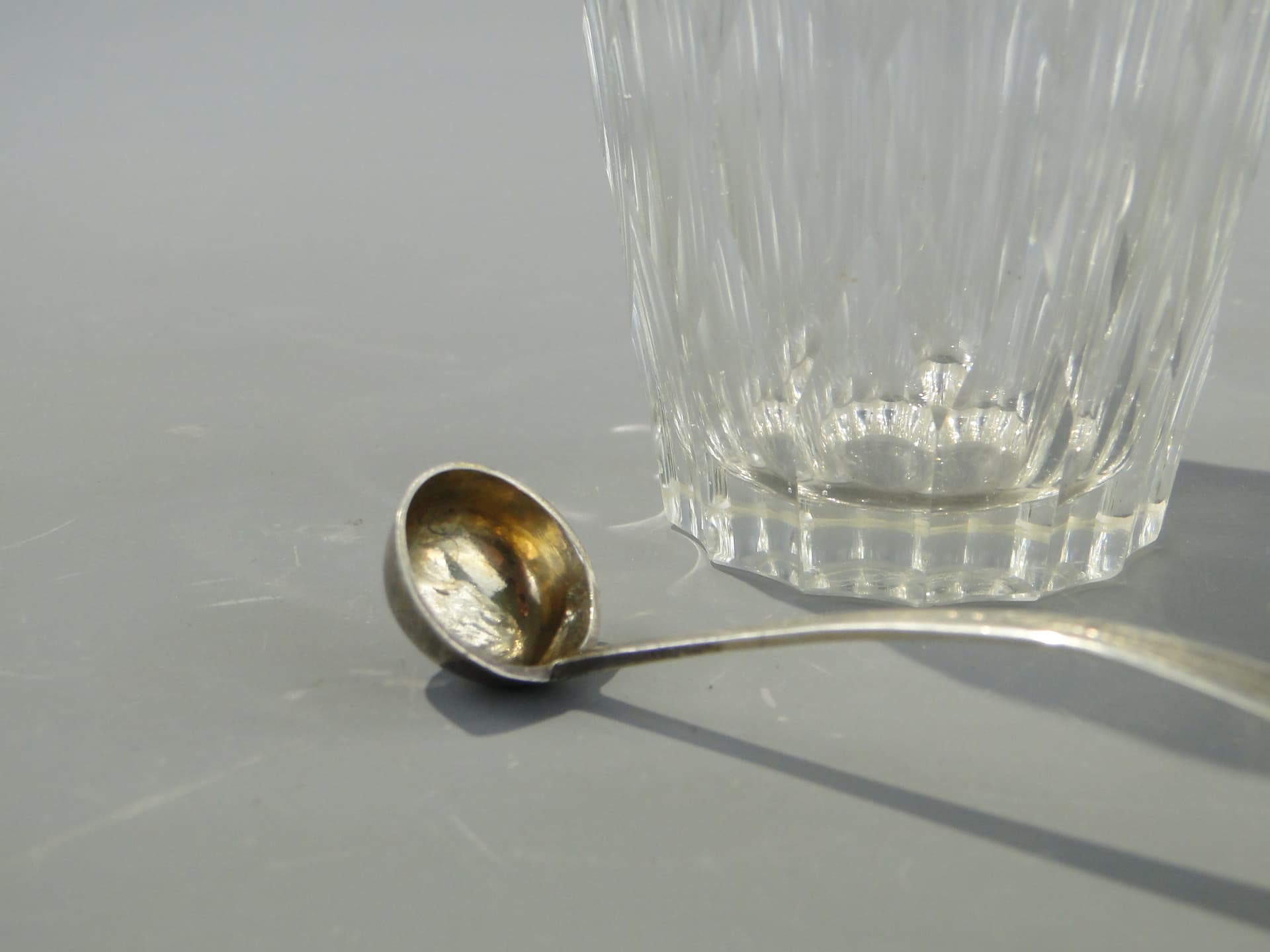 Olive container Art Deco, transparent crystal, silver, 1920s. - 353338